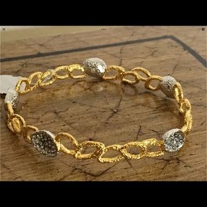 Alexis Bittar gold crystal bangle bracelet NWT